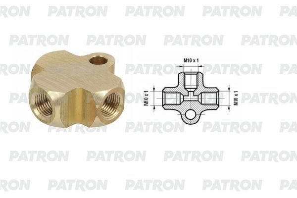 PATRON PHL5800127 Тройник тормозной системы M10X1.0-M10X1.0-M10X1.0 УНИВЕРСАЛЬНЫЙ