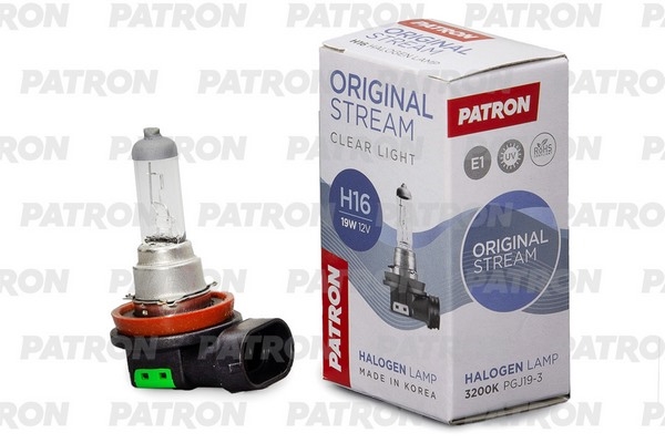 PATRON PLH161219 Лампа галогенная H16 12V 19W PGJ19-3 PLH161219