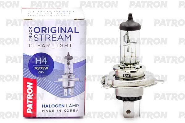 PATRON PLH47570 Лампа галогенная H4 24V 75/70W 3200K P43t Truck Original Stream (оригинальные параметры) Сделано в Корее
