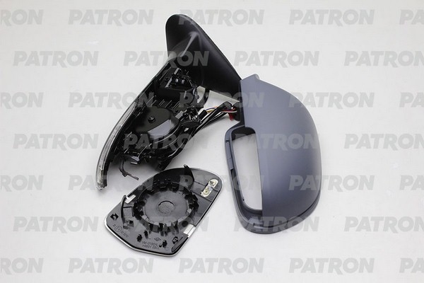 PATRON PMG0023M01 Зеркало наружное в сборе лев, электр, 2 указ.поворота, с подогр, асферич, грунт SKODA: OCTAVIA 2009 -13