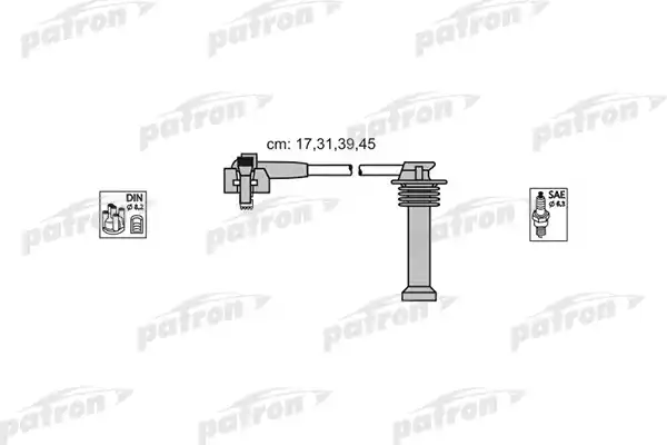 PATRON PSCI1004 Комплект проводов зажигания FU11 FORD: ESCORT CLASSIC 98-00,ESCORT V 90-92, ESCORT VII 95-98,FIESTA III 89-97, FIESTA IV 95-02, MONDEO I 93-96,MONDEO II 96-00