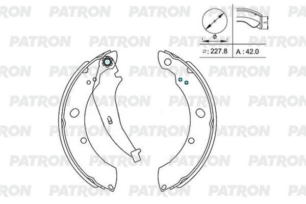 PATRON PSP015 Колодки тормозные барабанные (228х42) VW Polo Sedan RUS / SKODA Rapid 10-