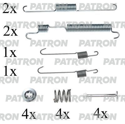 PATRON PSRK0039 Комплект монтажный тормозных колодок барабанных HYUNDAI: ACCENT 00-, ACCENT 94-00, ACCENT СЕДАН 00-, ACCENT СЕДАН 94-00