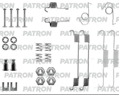 PATRON PSRK0174 Комплект монтажный тормозных колодок барабанных FORD: FIESTA II 83-89, FIESTA ФУРГОН 83-89