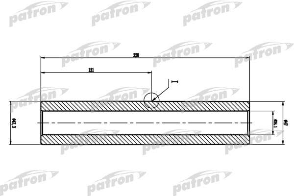 PATRON PTB3006 Вал торсиона PEUGEOT 206, CITROEN C2 L228мм, внутр D34.1мм