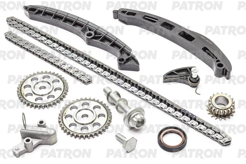 PATRON PTCK023 Комплект цепи ГРМ (Цепь-2, Нат-1, Усп-3, Шест-3) VAG 1.4FSI (BLN/ BKG) 2002- (ШК Z=18/18, 03C105209AC/ BE)