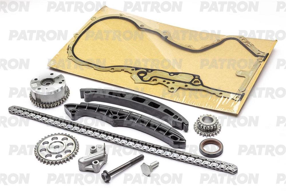 PATRON PTCK026 Комплект цепи ГРМ (Цепь-1, Нат-1, Усп-2, Шест-2, Ф/р-1, Прокл-1) VAG 1.4TSI/ 1.6FSI (BAG, BLG, BMY, BWK, CAVA, CTHA) 2005- (ШК: Z=23/18)