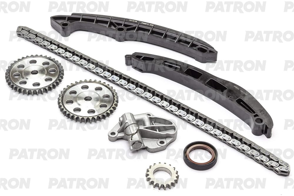 PATRON PTCK035 Комплект цепи ГРМ (Цепь-1, Нат-1, Усп-2, Шест-3) SKODA Fabia II (5J) 1.2i 3cyl 69ps (CGPA, CHTA) 2007-2014