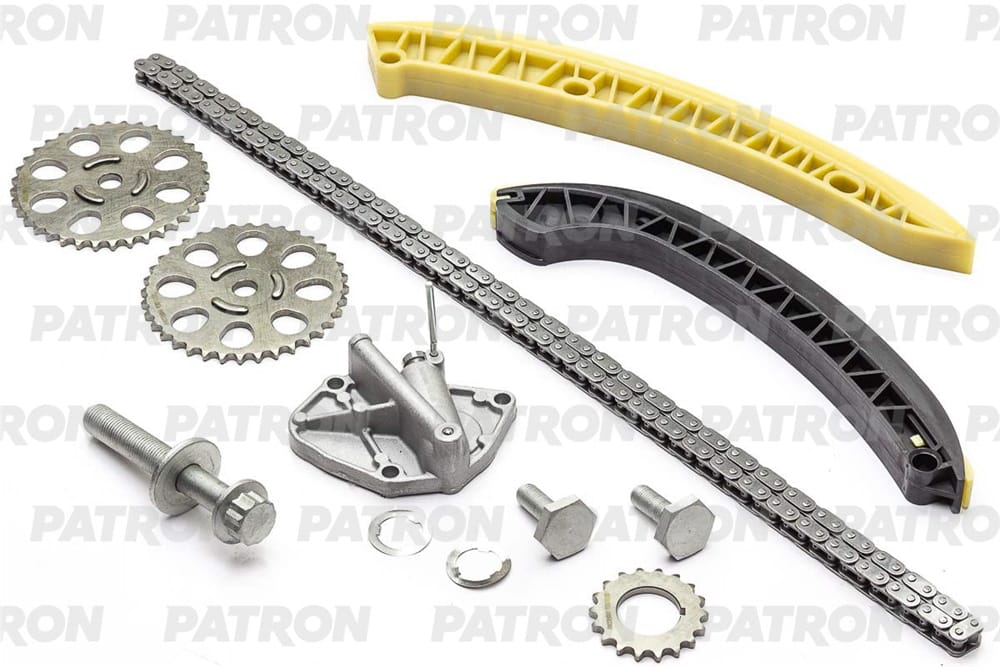 PATRON PTCK037 Комплект цепи ГРМ (Цепь-1, Нат-1, Усп-2, Шест-3) SKODA Fabia II (5J) 1.2i 3cyl 69ps (BZG, CEVA) 2007-2014