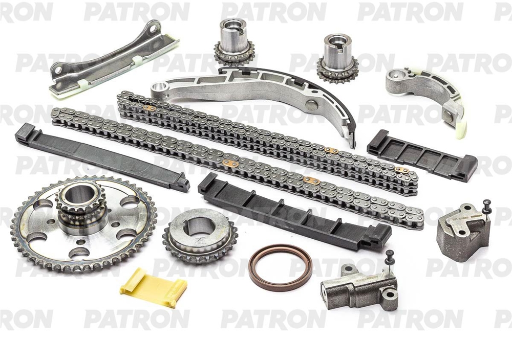 PATRON PTCK051 Комплект цепи ГРМ (Цепь-2, Нат-2, Усп-7, Шест-4) NISSAN Navara (D40) 2.5 dCi 2005- (YD25DDTi)