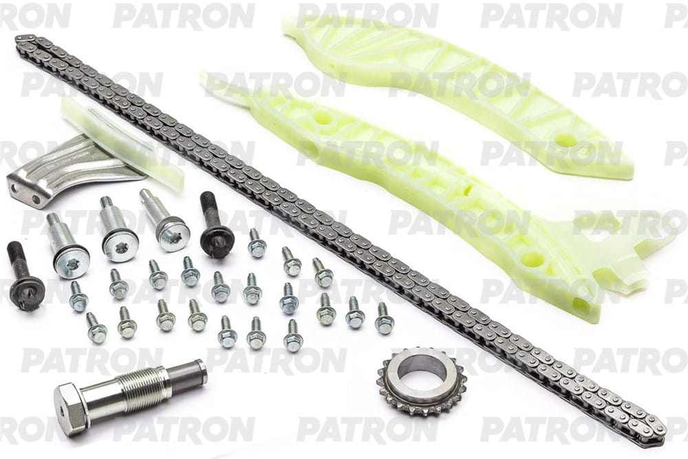 PATRON PTCK081 Комплект цепи ГРМ (Цепь-1, Нат-1, Усп-3, Шест-1) PSA: 1.4 VTi (EP3) 07- / 1.6 VTi (EP6) 07-