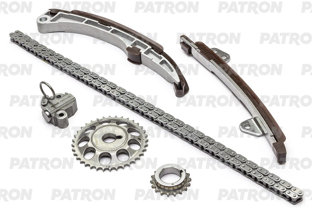 PATRON PTCK098 Комплект цепи ГРМ (Цепь-1, Нат-1, Усп-2, Шест-2) TOYOTA YarisVitz/Platz/Echo 1.3i (2NZ-FE) 1999-2005
