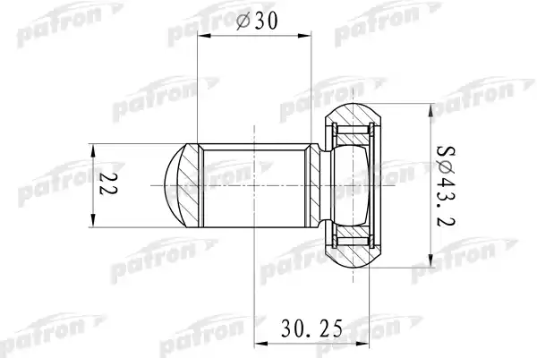 PATRON PTD006 Трипод [Z:26, D:43.2mm] Alfa Romeo: 147/156/159/166, Fiat: Bravo 07>/Stilo 03>