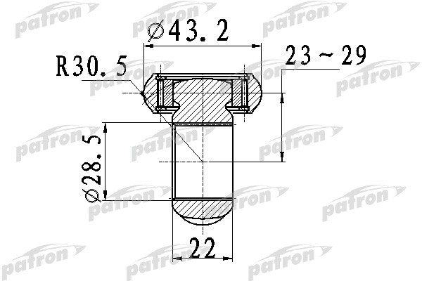 PATRON PTD007 Трипод [Z=34 D=43.2MM H=22] AUDI: A3 03-12  SEAT: ALTEA 04-, TOLEDO III 04-09 SKODA: OCTAVIA 04-,SUPERB 08-VW:CADDY 04-, GOLF V 03-09, PASSAT 05-, TOURAN 03-