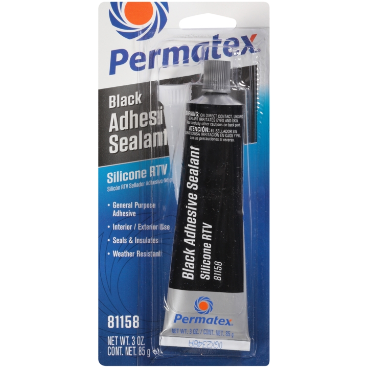 PERMATEX 81158 Герметик черный силиконовый формирователь прокладок и клей герметик для соединения металла,стекла, дерева, керамики, пластика black silicone adh.sealant, 85 гр купить в Самаре
