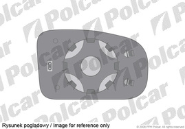 POLCAR 5503555m Opel agila (h00) 07.00 01.08 :стекло зеркала внешнего правое (polcar)