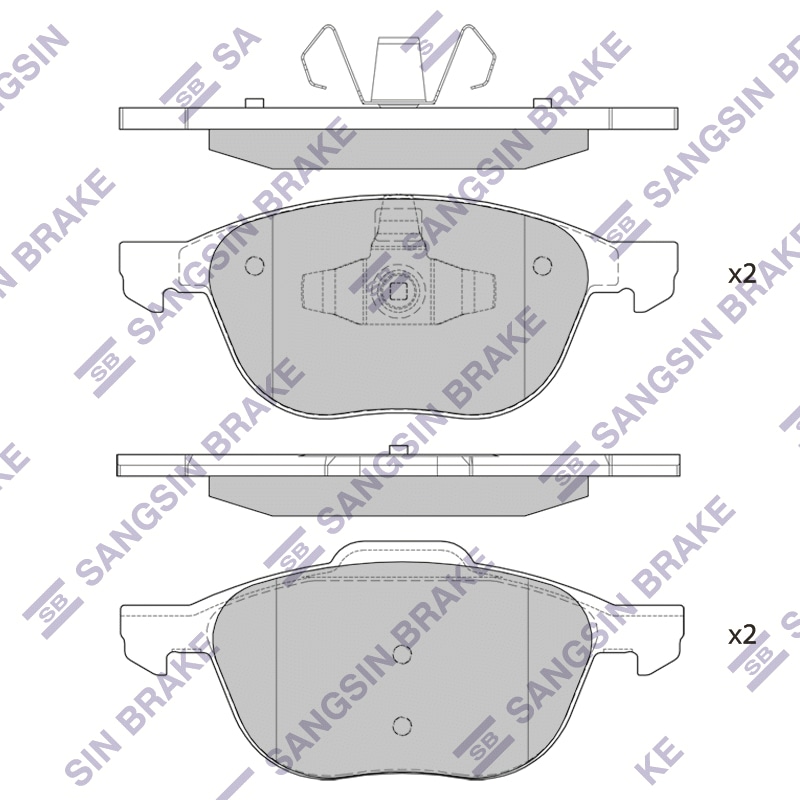 SANGSIN BRAKE SP1260 Колодки тормозные FORD FOCUS II 04-/III 10-/MAZDA 3 03-/VOLVO S40 04- передние SP1260