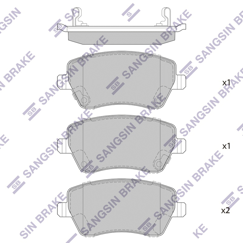 SANGSIN BRAKE SP1564 Колодки тормозные LADA LARGUS/NISSAN NOTE/RENAULT DUSTER/KANGOO/KAPTUR передние