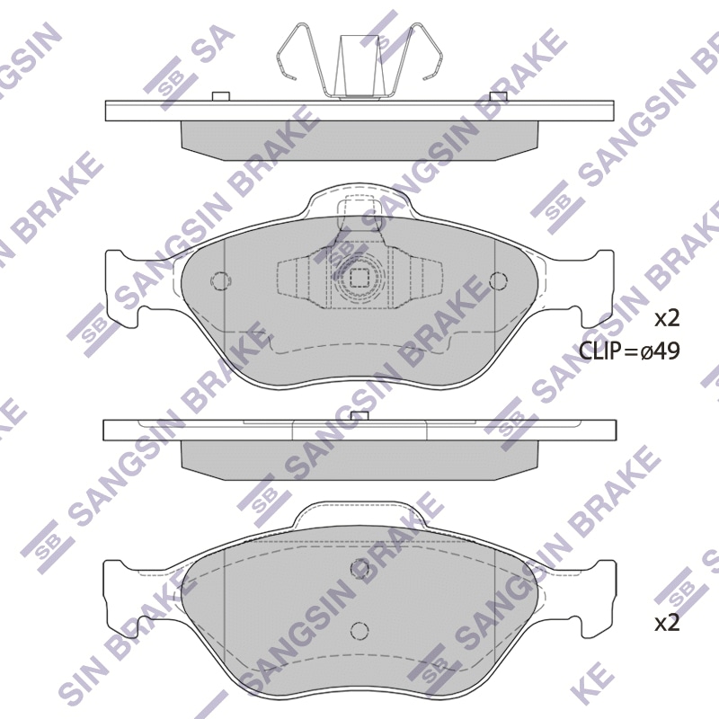 SANGSIN BRAKE SP1565 Колодки тормозные FORD FIESTA 9501/01/FUSION 01 передние SP1565