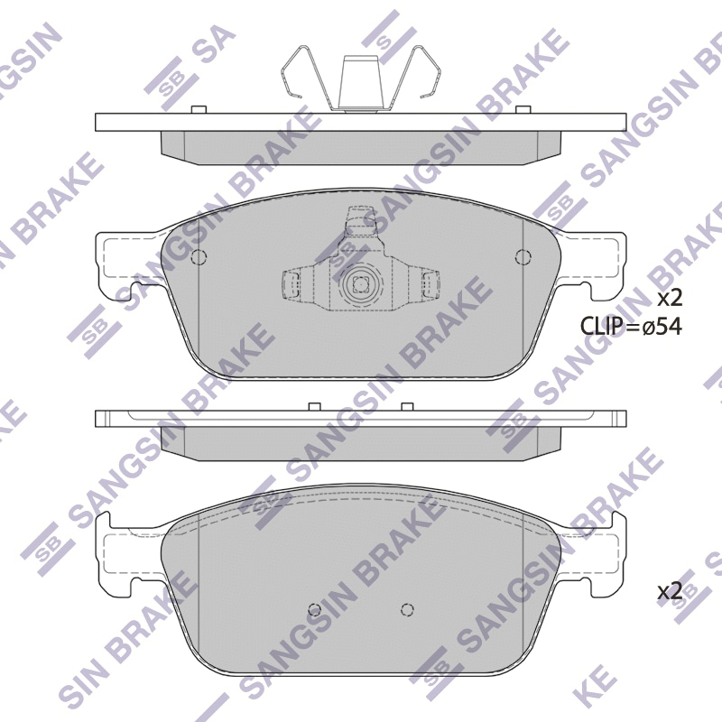 SANGSIN BRAKE SP1886 колодки дисковые передние Ford Focus/Kuga 1.6 ecoboost