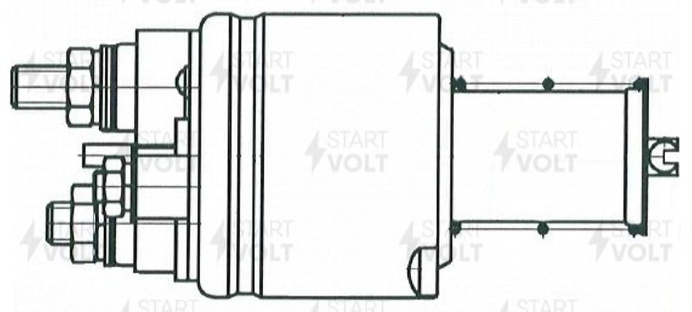 STARTVOLT VSR1015 Реле втягивающее стартера для а/м Ford Focus II (04-)/Focus III (10-) 1.6i (тип VALEO)