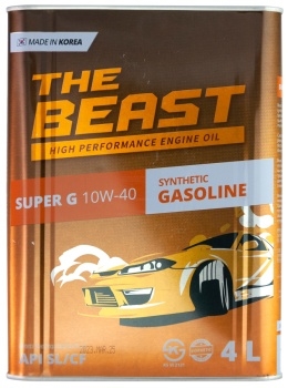 THE BEAST e0108l04u1 Синтетическое моторное масло super g 10w 40 ля бензиновых и дизельных двигателей (4 л.)
