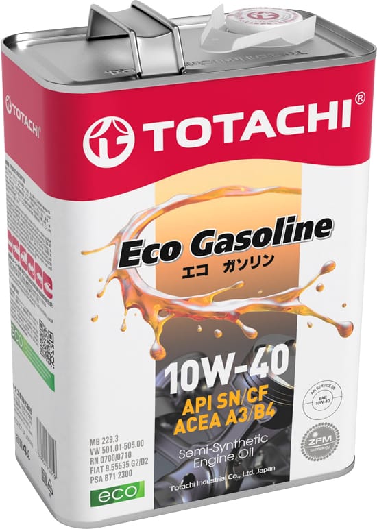 TOTACHI 10904 10w 40 eco gasoline sn/cf 4л (полусинт. мотор. масло) купить в Самаре