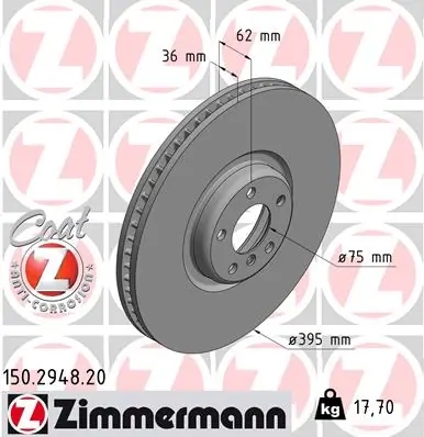 ZIMMERMANN 150294820 Тормозной диск